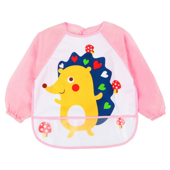 Baby Meal Gown Thin Section Boys And Girls Bib Waterproof Anti-dressing, Size:0-3 Years Old, Style:Little Hedgehog(Pink)