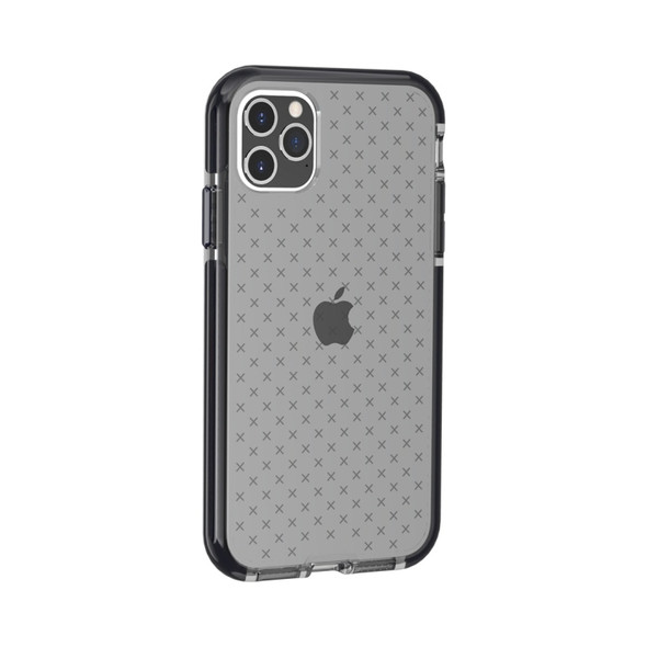 For iPhone 11 Pro Grid Pattern Shockproof Transparent TPU Protective Case(Black)