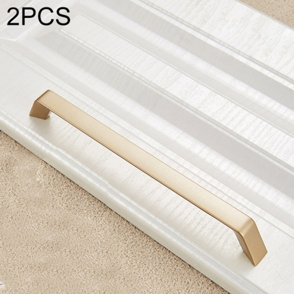 2 PCS 9009-192 Modern Simple Cabinet Door Handle Drawer Wardrobe Zinc Alloy Handle(Gold)