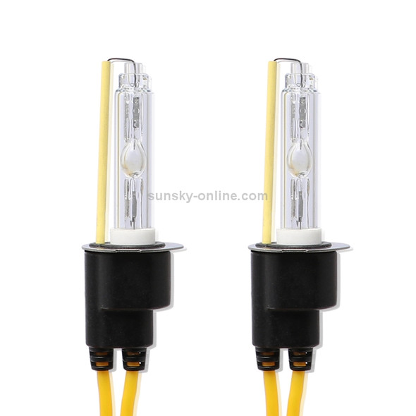 2 PCS H3 55W 2500LM 5500K White Light HID Conversion Kit LED Car Headlight Lamp Fog Light, Yellow Shell, AC 12V