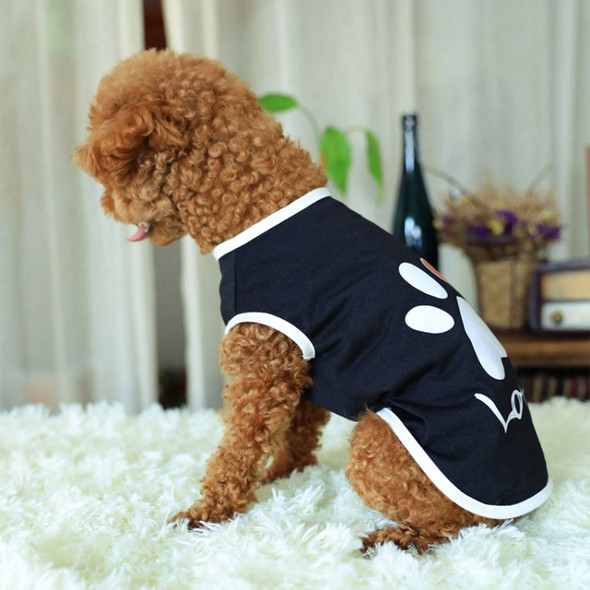 Pet Clothes Dog Love Pattern Vest Dog Clothes, Size:XXL(Black)