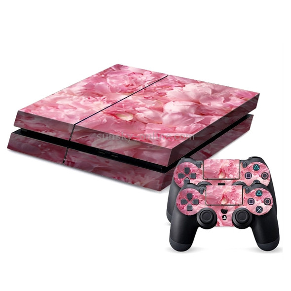Pink Flower Pattern Decal Stickers for PS4 Game Console