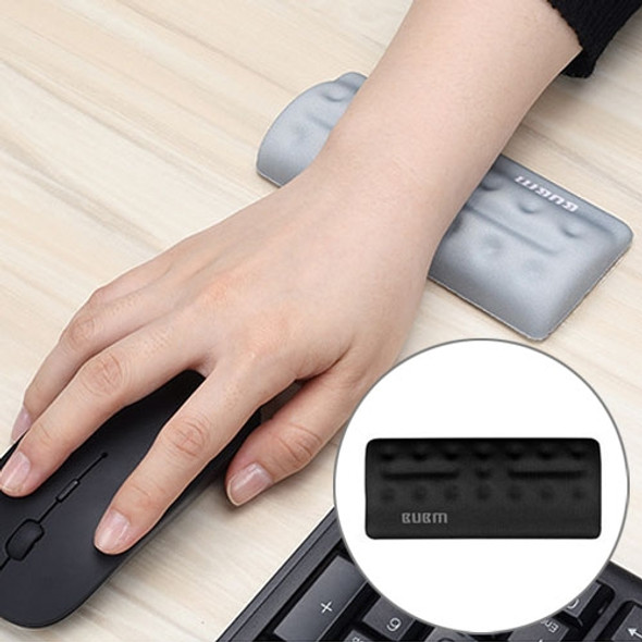 BUBM Mouse Pad Wrist Support Keyboard Memory Pillow Holder, Size: 13 x 5.5 x 1.7cm (Black)