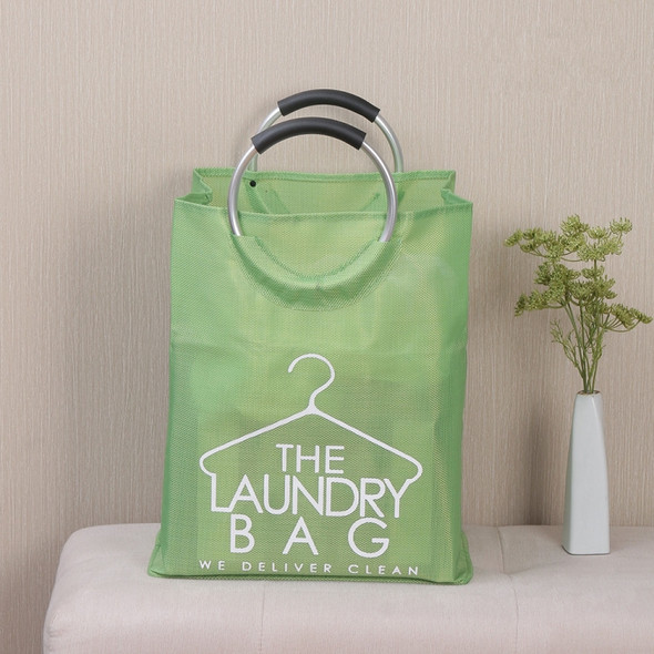 Dirty Clothes Storage Foldable Laundry Bag  Laundry Hamper with Alumimum Handle(Light Green)