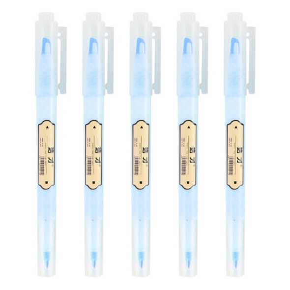 5 PCS Small Fresh Double-headed Color Fluorescent Tasteless Marker(Blue)