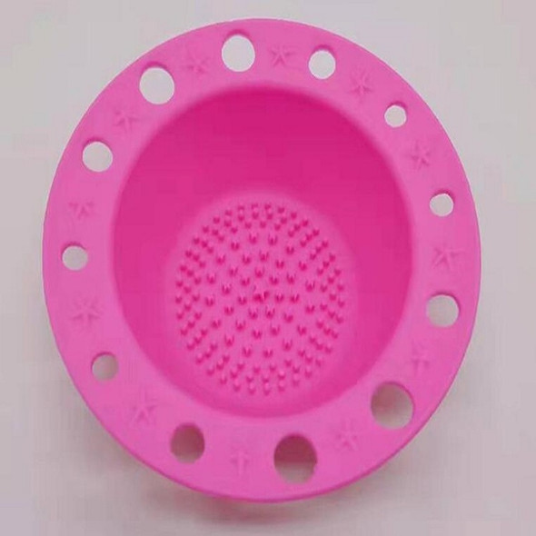 Beauty Tools Silicone Brush Tray Makeup Brush Special  Ceaning Bowl(Rose Red)