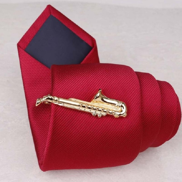 Copper Tie Clip Clothing Accessories, Style:Gold Saxophone