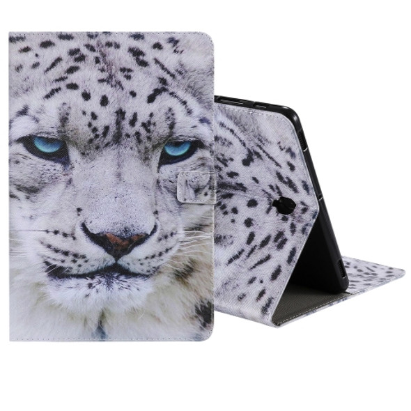 For Galaxy Tab S4 10.5 T830 / T835 Colored Drawing Pattern Horizontal Flip PU Leather Case with Holder & Card Slots & Wallet (White Panther)
