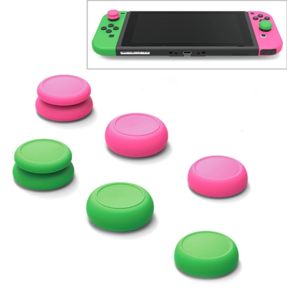 Skull&Co Left + Right Gamepad Rocker Cap Button Cover Thumb Grip Set for Switch / Switch Lite / JOYCON (Pink Green)