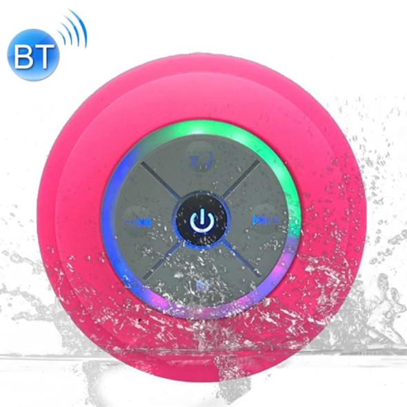 BTS-08 Wireless Bluetooth Speaker Waterproof Led FM Radio Subwoofer Bluetooth Column TF Card Suction Cup Mini Shower Speaker(Pink)