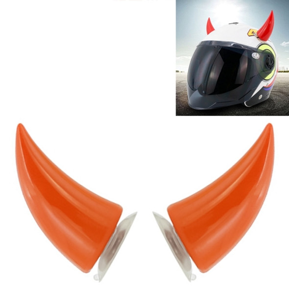 2 PCS Motorcycle Helmet Devil Decoration Motorbike Helmet Suction Cups Horns Decoration Headwear Sucker(Orange)