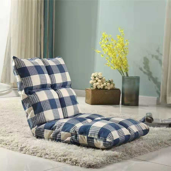 Lazy Sofa Chair Tatami Floor Cushions Bed Chair Folding Sofa(Blue+White)