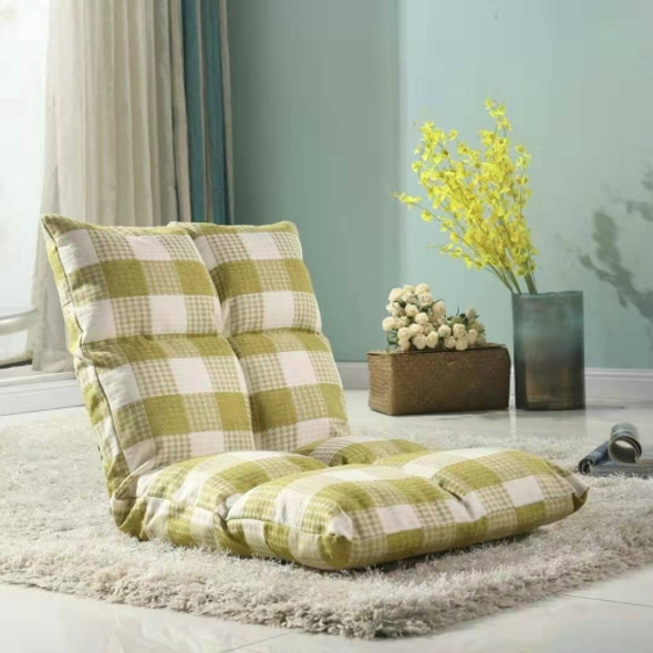 Lazy Sofa Chair Tatami Floor Cushions Bed Chair Folding Sofa(Green+White)