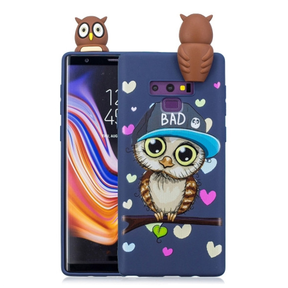 For Galaxy Note 9 Shockproof Cartoon TPU Protective Case(Blue Owl)