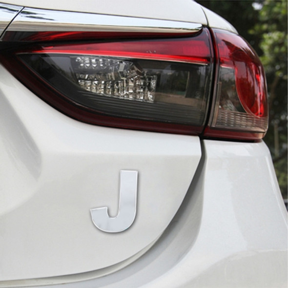 Car Vehicle Badge Emblem 3D English Letter J Self-adhesive Sticker Decal, Size: 4.5*4.5*0.5cm