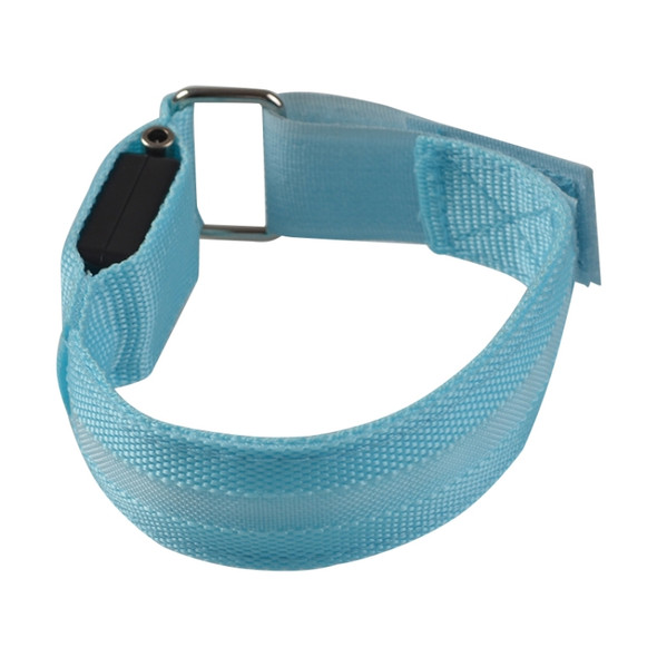 Blue Nylon Night Sports LED Light Armband Light Bracelet, Specification:Battery Version