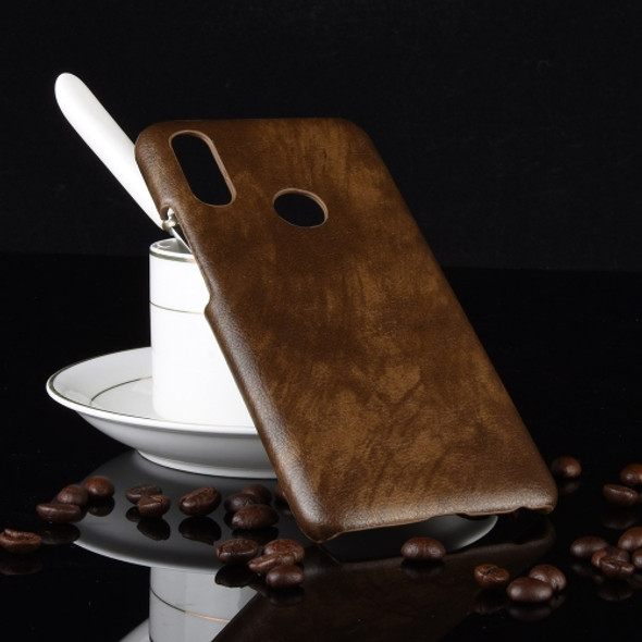 Shockproof Litchi Texture PC + PU Case for Meizu Note 9 (Brown)