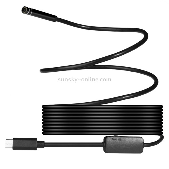 USB-C / Type-C Endoscope Waterproof IP67 Snake Tube Inspection Camera with 8 LED & USB Adapter, Length: 3m, Lens Diameter: 7mm