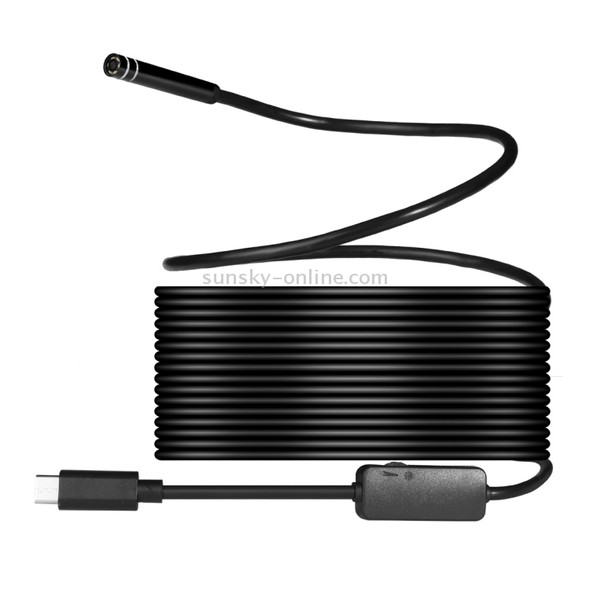 USB-C / Type-C Endoscope Waterproof IP67 Snake Tube Inspection Camera with 8 LED & USB Adapter, Length: 10m, Lens Diameter: 7mm