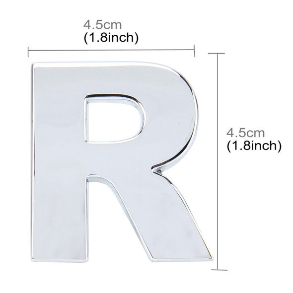 Car Vehicle Badge Emblem 3D English Letter R Self-adhesive Sticker Decal, Size: 4.5*4.5*0.5cm