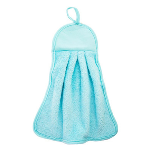 2 PCS Hangable Thick Coral Fleece Towel Not Oily Dish Cloth(Blue)