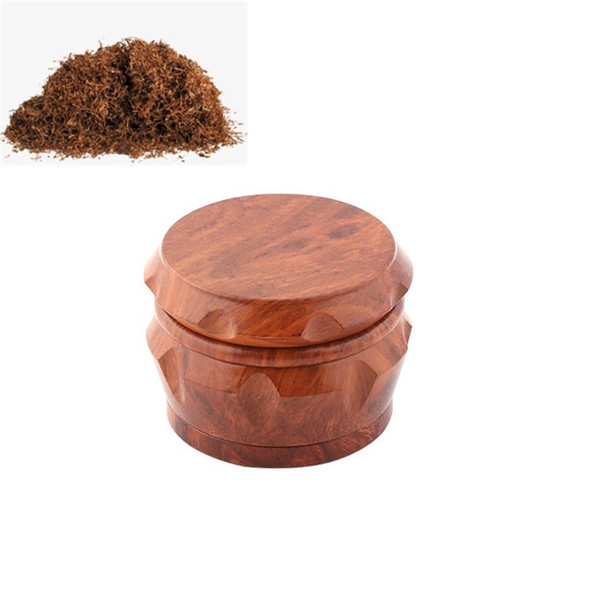Wood Drum Type Smoke Grinder Tobacco Spice Crusher, Size:M(Red)