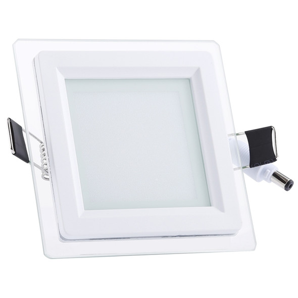 6W Light 10cm Square Glass Panel Light Lamp with LED Driver, Luminous Flux: 480LM, AC 85-265V, Cutout Size: 7.5cm