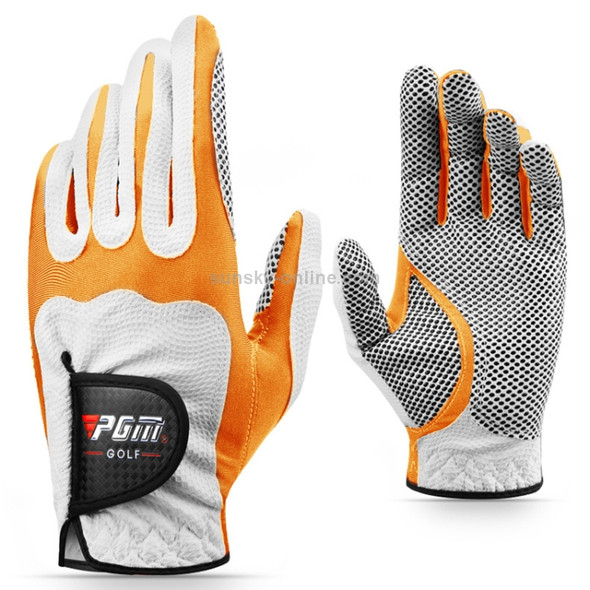 PGM Golf Microfiber Single Non-slip Left Hand Gloves for Men(Color:White Yellow Size:S)