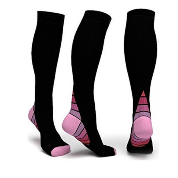 Outdoor Sports Running Nursing Calf Pressure Socks Function Socks, Size:L/XL(Pink)