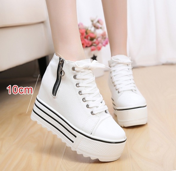 Women Platform Sneakers Spring Summer Casual Shoes, Shoes Size:38(White)