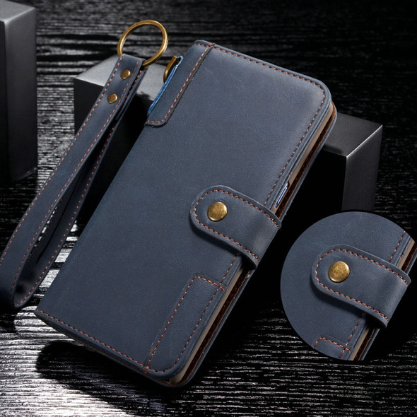 For Galaxy Note9 Cowhide Texture Horizontal Flip Leather Case with Holder & Card Slots & Wallet & Lanyard(Blue)