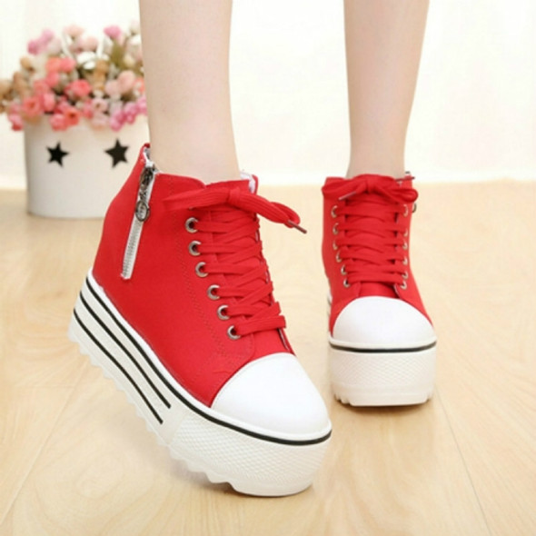 Women Platform Sneakers Spring Summer Casual Shoes, Shoes Size:39(Red)