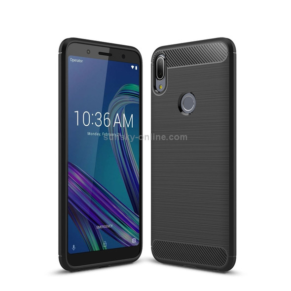 Brushed Texture Carbon Fiber Shockproof TPU Case for ASUS ZenFone Max Pro (M1) ZB601KL(Black)