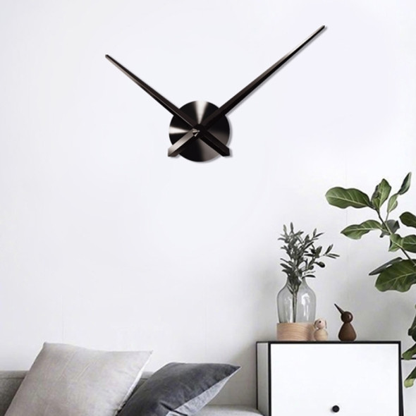 Creative DIY Stainless Steel Wall Clock Home Office Decoration (Black)