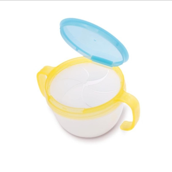 Baby Snacks Bowl Children Kids Food Storage Dishes Anti Spill 360 Rotate Baby Solid Feeding Plate Tableware Baby Feeding Stuff(Yellow)