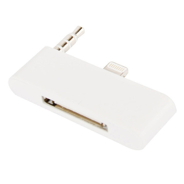 30pin to 8 Pin Audio Adapter with 3.5mm Jack for iPhone 5 & 5C & 5S(White)