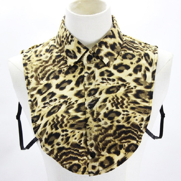 Leopard False Collar Shirt Collar Clothing Accessories, Size:One Size(Brown Yellow Big Leopard Print)