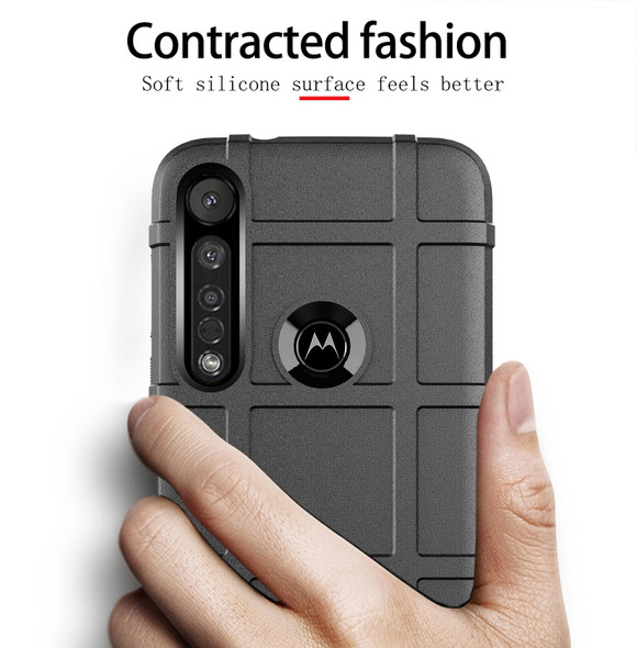 For Moto G8 Plus Full Coverage Shockproof TPU Case(Black)