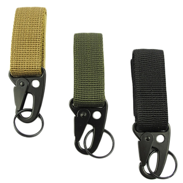 10PCS Outdoor Camping  Carabiner Backpack Hooks Olecranon Molle Hook Survival Gear EDC Nylon Keychain Clasp(Army Green)