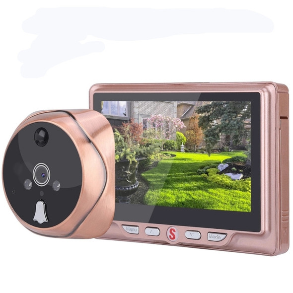 4.3 inch LCD Door Camera Recordable Digital Peephole Video Recording Motion Detect Door Eye Doorbell Video(Rose Gold)
