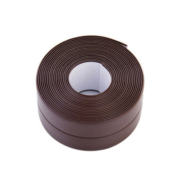 Durable PVC Material Waterproof Mold Proof Adhesive Tape  Kitchen Bathroom Wall Sealing Tape, Width:2.2cm x 3.2m(Brown)