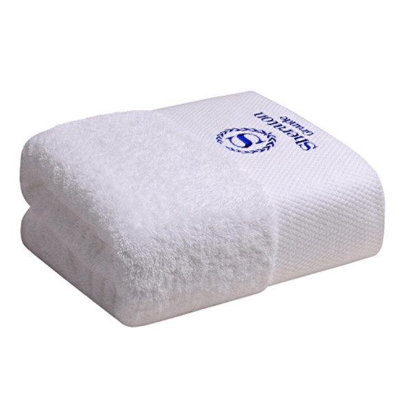 Blue H Embroidery Five-Star Hotel White Cotton Super Soft Thickening to Increase Cotton Couple Super Absorbent Big Bath Towel, Size: 70*140cm