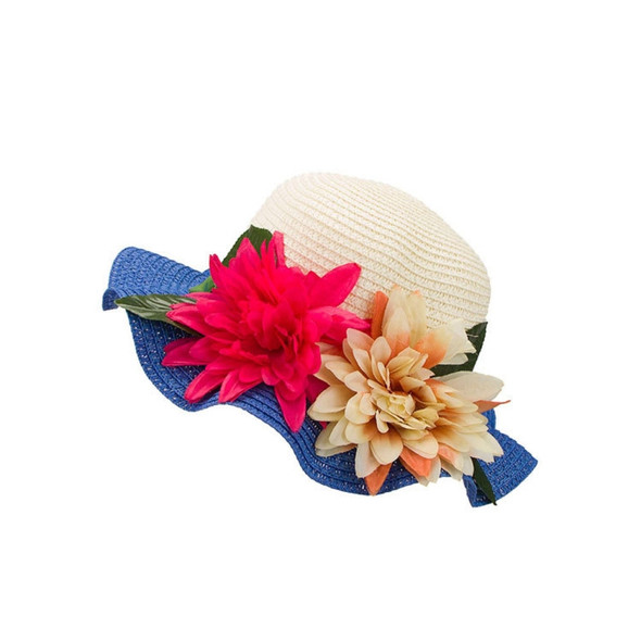 Sun Hats Summer Hats Flower Large Eaves Straw Beach Cap Straw Hat(Beige)