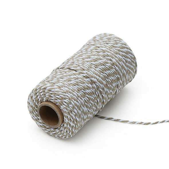 Two-color Cotton Thread Handmade DIY Drawstring Gift Box Packing Rope 2mm Thick (100m / Roll)(13)