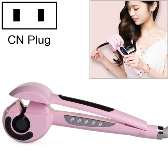 Automatic Titanium Curling Irons Hair Styler tools Dual voltage with LCD screen display(LED Pink)