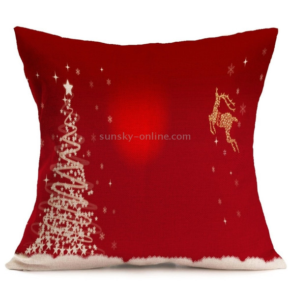 Christmas Festival Pattern Car Sofa Pillowcase with Decorative Head Restraints Home Sofa Pillowcase, E, Size:43*43cm