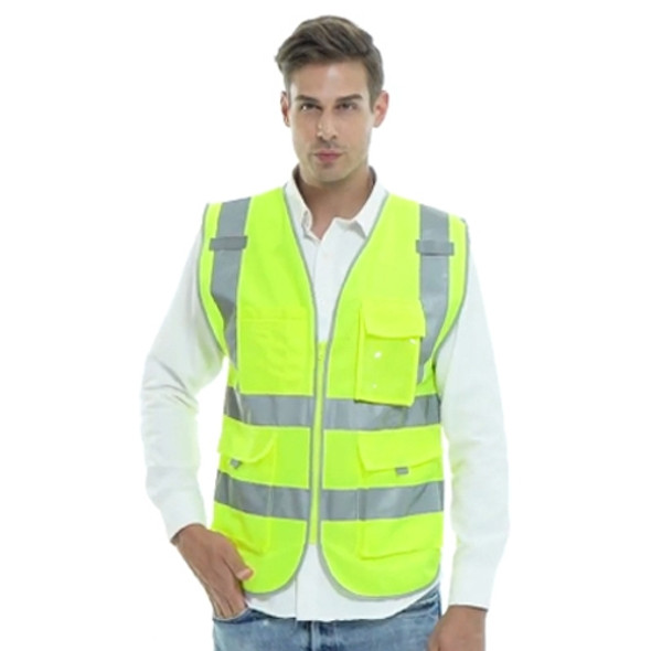 Multi-pockets Safety Vest Reflective Workwear Clothing, Size:XXL-Chest 130cm(Yellow)