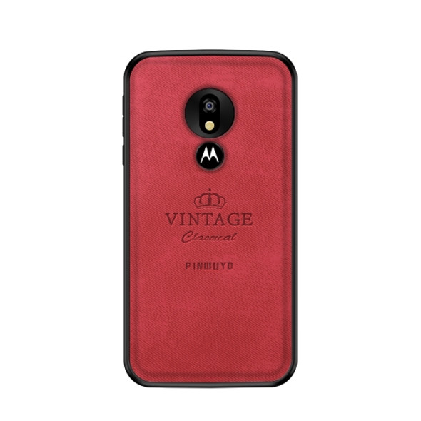 PINWUYO Shockproof Waterproof Full Coverage PC + TPU + Skin Protective Case for Motorola Moto G7 Play (Eurasian Version)(Red)