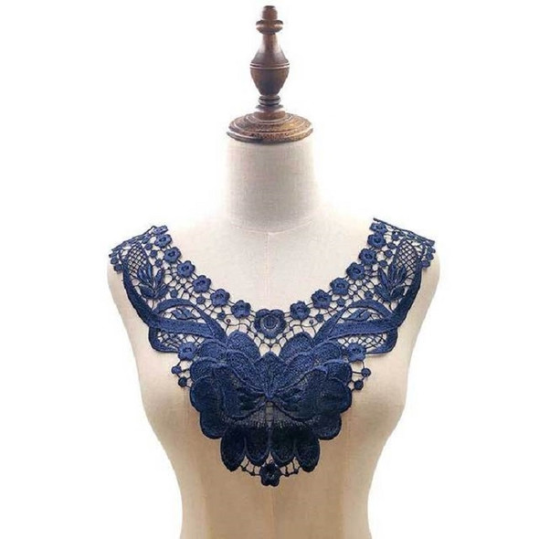 Navy Lace Butterfly Flower Embroidery Collar Flower Three-dimensional Hollow Fake Collar DIY Clothing Accessories, Size: 36 x 30cm