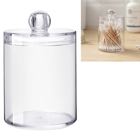 Transparent Round Plastic Cosmetic Box Cotton Swab Storage Box